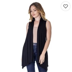 Apt. 9 Plus Size 2x Women's Black Open Front Sweater Vest